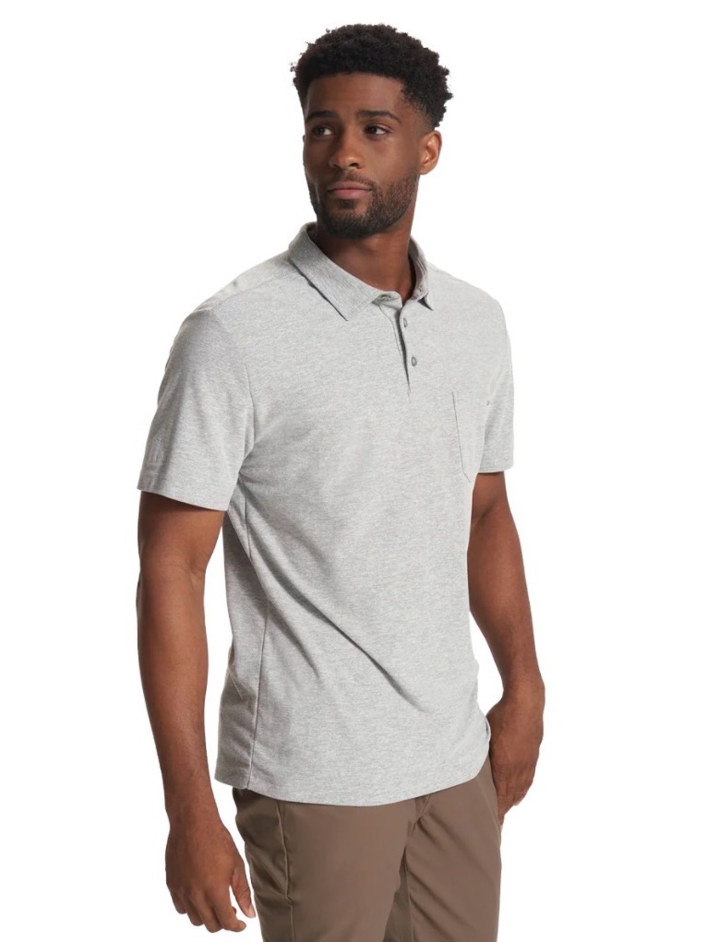 Vuori Men’s Ace Polo in Light Gray